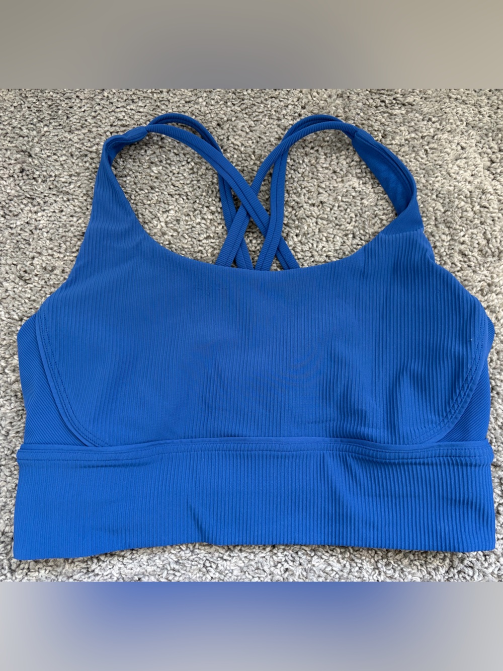 Lululemon Ribbed Longline Sports Bra Blue Size 8